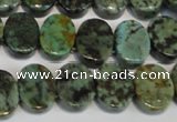 CTU499 15.5 inches 12*15mm oval double drilled African turquoise beads