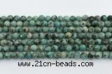 CTU518 15.5 inches 6mm faceted round African turquoise beads wholesale