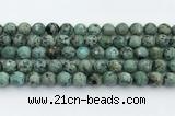 CTU519 15.5 inches 8mm faceted round African turquoise beads wholesale