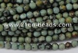 CTU550 15.5 inches 4mm faceted round African turquoise beads