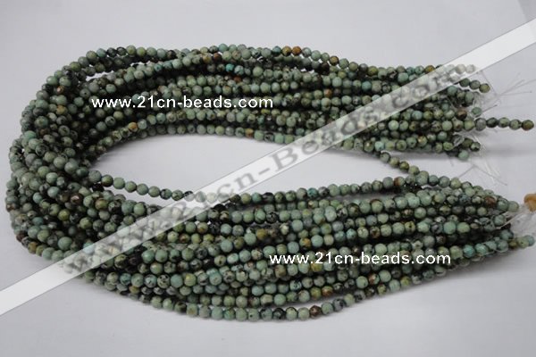 CTU550 15.5 inches 4mm faceted round African turquoise beads