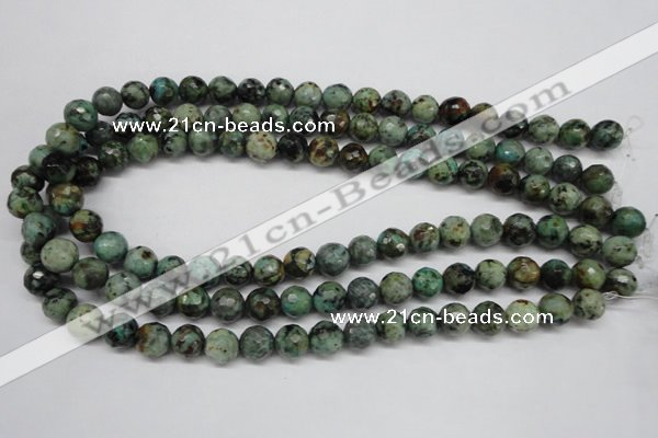 CTU552 15.5 inches 8mm faceted round African turquoise beads