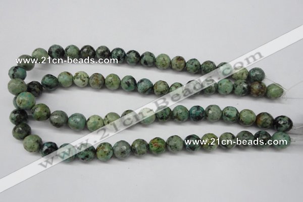 CTU554 15.5 inches 12mm faceted round African turquoise beads