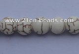 CTU68 15.5 inches 6mm round white turquoise strand beads Wholesale