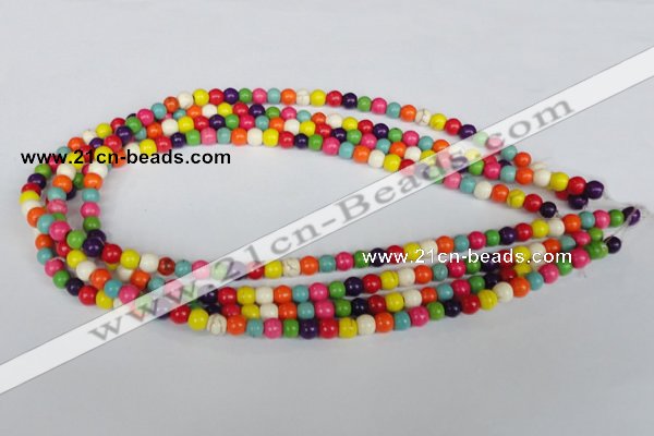 CTU701 15.5 inches 6.5mm round dyed turquoise beads wholesale