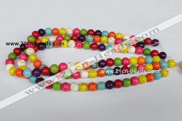 CTU703 15.5 inches 12mm round dyed turquoise beads wholesale