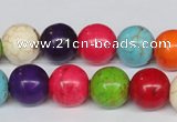 CTU704 15.5 inches 14mm round dyed turquoise beads wholesale