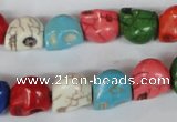 CTU711 15.5 inches 10*12*12mm skull dyed turquoise beads wholesale