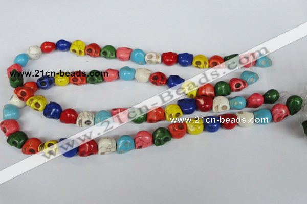 CTU711 15.5 inches 10*12*12mm skull dyed turquoise beads wholesale