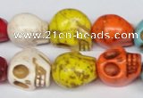 CTU712 15.5 inches 15*18*18mm skull dyed turquoise beads wholesale