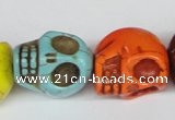 CTU713 15.5 inches 18*20*22mm skull dyed turquoise beads wholesale