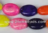 CTU717 15.5 inches 13*18mm oval dyed turquoise beads wholesale