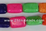 CTU719 15.5 inches 13*18mm rectangle dyed turquoise beads wholesale