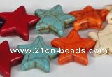 CTU727 15.5 inches 20*20mm star dyed turquoise beads wholesale