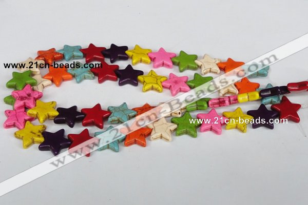 CTU727 15.5 inches 20*20mm star dyed turquoise beads wholesale