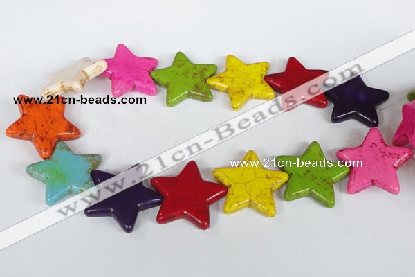 CTU731 15.5 inches 40*40mm star dyed turquoise beads wholesale