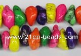 CTU740 15.5 inches 8*12mm nuggets dyed turquoise beads wholesale