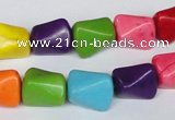 CTU742 15.5 inches 10*13mm nuggets dyed turquoise beads wholesale