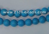 CTU823 15.5 inches 8mm round dyed turquoise beads wholesale