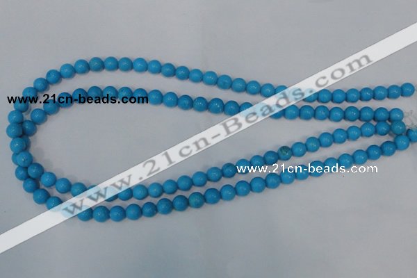 CTU823 15.5 inches 8mm round dyed turquoise beads wholesale