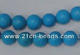 CTU824 15.5 inches 10mm round dyed turquoise beads wholesale