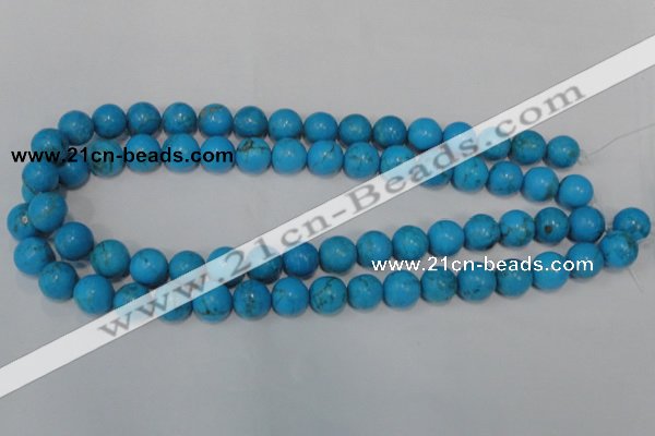 CTU825 15.5 inches 12mm round dyed turquoise beads wholesale
