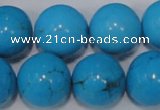 CTU827 15.5 inches 18mm round dyed turquoise beads wholesale