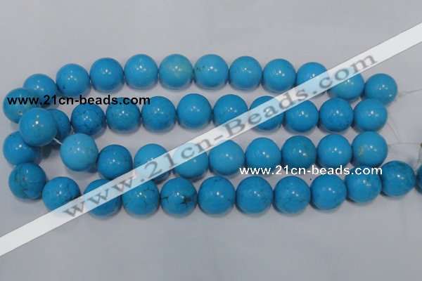 CTU827 15.5 inches 18mm round dyed turquoise beads wholesale