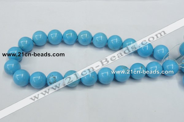 CTU881 15.5 inches 18mm round dyed turquoise beads wholesale