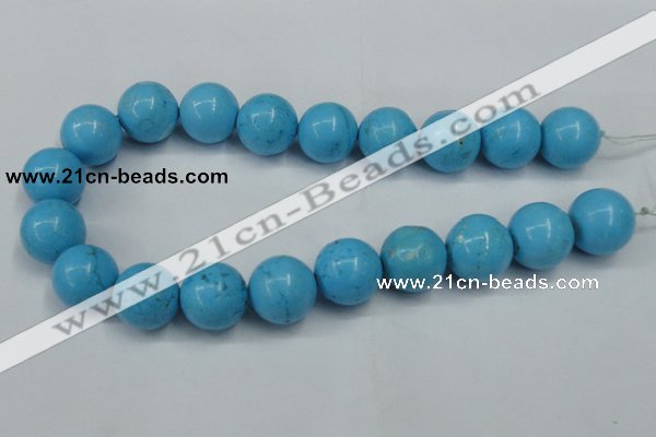 CTU882 15.5 inches 20mm round dyed turquoise beads wholesale