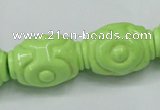 CTU893 15.5 inches 18*25mm carved rice dyed turquoise beads