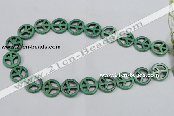 CTU897 15.5 inches 15mm coin dyed turquoise beads wholesale