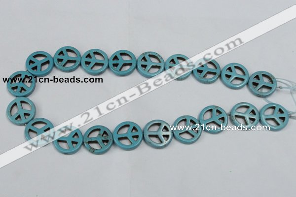 CTU899 15.5 inches 15mm coin dyed turquoise beads wholesale