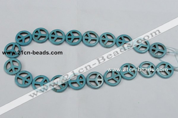 CTU900 15.5 inches 20mm coin dyed turquoise beads wholesale