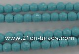 CTU911 15.5 inches 6mm faceted round synthetic turquoise beads