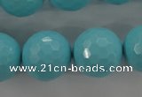 CTU918 15.5 inches 20mm faceted round synthetic turquoise beads