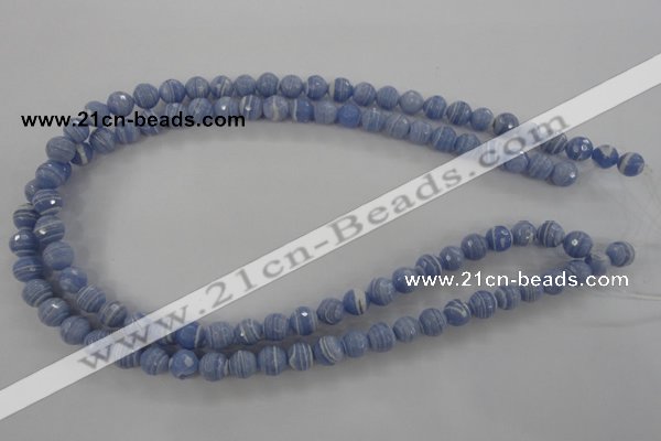 CTU922 15.5 inches 8mm faceted round synthetic turquoise beads