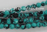 CTU931 15.5 inches 6mm faceted round synthetic turquoise beads