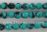 CTU932 15.5 inches 8mm faceted round synthetic turquoise beads