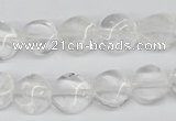 CTW01 15.5 inches 12mm twisted coin white crystal beads wholesale