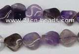 CTW02 15.5 inches 12mm twisted coin amethyst beads wholesale