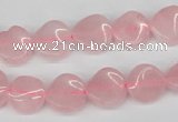 CTW04 15.5 inches 12mm twisted coin rose quartz beads wholesale