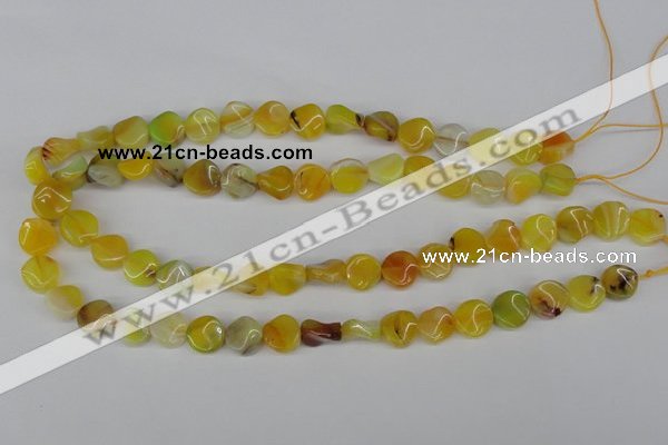 CTW06 15.5 inches 12mm twisted coin madagascar agate beads wholesale