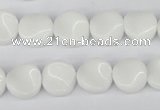 CTW08 15.5 inches 12mm twisted coin white agate beads wholesale