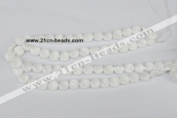 CTW08 15.5 inches 12mm twisted coin white agate beads wholesale