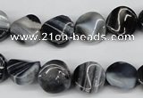 CTW09 15.5 inches 12mm twisted coin botswana agate beads wholesale