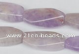 CTW100 15.5 inches 15*30mm twisted rectangle lavender amethyst beads