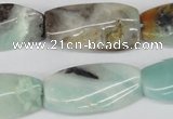 CTW104 15.5 inches 15*30mm twisted rectangle amazonite beads