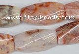 CTW107 15.5 inches 15*30mm twisted rectangle agate beads wholesale