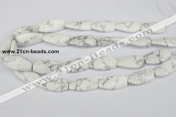 CTW109 15.5 inches 15*30mm twisted rectangle white howlite beads